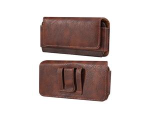 Sac de Ceinture Cuir pour Téléphone Portable Homme, Petit Pochette Ceinture Cuir pour Smartphone, Sac Randonnée Cuir Horizontal Étui Ceinture Clip Sacoche Universel Porte-monnaie Holster avec Boucle