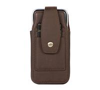 Sac de Ceinture Cuir pour Téléphone Portable, Pochette Smartphone Ceinture Homme Marron, Étui de Ceinture Pochette Téléphone Holster Portefeuille Sac Randonnée avec Boucle Crochet Ceinture Clip