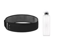 Sac de Ceinture de Course avec Bouteille d'eau, Sac Banane de Sport for téléphone, Sac Banane for Hommes et Femmes, Sac de Taille Invisible pour Jogging(Black Bag and Bottle,S)