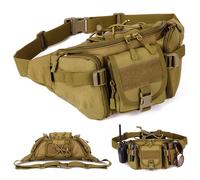 Sac de Ceinture de Sangle réglable résistante à l'eau Fanny Pack avec Sac Taille Multi-Poche avec Patch Bricolage pour la Course Voyage en Plein air ·