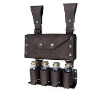 Sac de Ceinture en Simili Cuir, Pochette de Ceinture médiévale avec 4 flacons Potion en liège, Pochette Taille Magicien la Renaissance Viking Nordique, Paquet latéral d'accessoires d