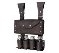 Sac de Ceinture en Simili Cuir, Pochette de Ceinture médiévale d'alchimie avec 4 flacons Potion en liège, Pochette Taille Magicien la Renaissance Viking Nordique, Paquet latéral d'accesso
