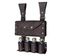 Sac de Ceinture en Simili Cuir, Pochette de Ceinture médiévale d'alchimie avec 4 flacons Potion en liège, Sac Taille Magicien la Renaissance Viking Nordique, Accessoires Cost