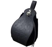 Sac de ceinture médiéval en cuir avec cordon de serrage - Sac à main vintage - Sac banane pour costume fantaisie, événement, cosplay, fête médiévale - Sac à cordon en cuir synthétique, Multicolore