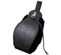 Sac de ceinture médiéval en cuir avec cordon de serrage - Sac à main vintage - Sac banane pour costume fantaisie, événement, cosplay, fête médiévale - Sac à cordon en cuir synthétique, D