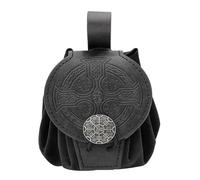 Sac de ceinture médiéval en cuir PU avec cube latéral pour cosplay, sac à main pour changement de taille, petit style ancien, ceinture médiévale en relief en cuir PU, porte-monnaie style ancien