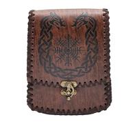 Sac de ceinture médiéval en cuir synthétique pour homme et femme - Petit portefeuille pour costumade - Porte-monnaie en cuir synthétique - Petite pochette médiévale, C, Taille unique, Beauté de masse