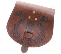 Sac de ceinture médiéval rétro en cuir synthétique Porte-monnaie Moyen Âge Sac à main portable LARP Renaissances Costumes Sac en cuir médiéval, marron, Taille unique, Beauté de masse