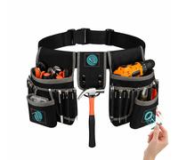 Sac de ceinture pour outils avec ceinture réglable, pochettes de travail détachables, tablier utilitaire robuste pour électriciens et entrepreneurs Jaune