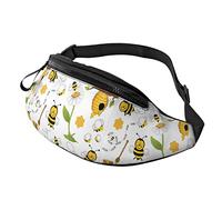 Sac de Ceinture Unisexe Flying Bees Daisy Honey Print, Sac à bandoulière réglable à la Taille pour Les Voyages, la randonnée, Les Sports