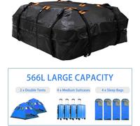 sac de chargement étanche 600d voiture galerie universelle cube de rangement de bagages 20 pieds cubes pour toutes les voitures avec/sans rack
