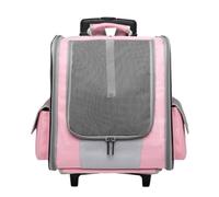 Sac de Chat Sac À roulettes for Animaux De Compagnie À La Mode Et Polyvalent, Sac À Dos for Chien, Sac À roulettes for Chat De en Plein Air Respirant Sac de Transport Chat(Pink)