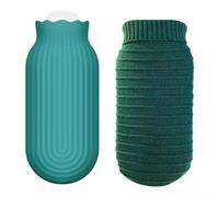 Sac de chauffage et de refroidissement réutilisable en silicone avec manchon de protection tricoté pour le confort de la maison et des voyages (vert)