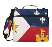 Sac de classeur à 3 anneaux avec fermeture éclair et anneaux de 5,1 cm, convient pour ordinateur portable de 14" pour école, bureau, peinture à l'huile, drapeau acadien