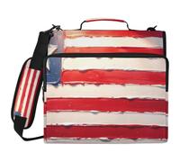 Sac de classeur à 3 anneaux avec fermeture éclair et anneaux de 5,1 cm, convient pour ordinateur portable de 14" pour école, bureau, peinture à l'huile, drapeau du Libéria