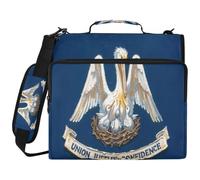 Sac de classeur à 3 anneaux avec fermeture éclair et anneaux de 5,1 cm, convient pour ordinateur portable de 14" pour école, bureau, peinture à l'huile, drapeau de Louisiane