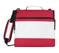 Sac de classeur à 3 anneaux avec fermeture éclair et anneaux de 5,1 cm, convient pour ordinateur portable de 14" pour l'école, le bureau, drapeau de l'Autriche