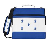 Sac de classeur à 3 anneaux avec fermeture éclair et anneaux de 5,1 cm, convient pour ordinateur portable de 14" pour l'école, le bureau, drapeau du Honduras