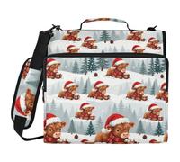 Sac de classeur à 3 anneaux résistant à l'eau avec fermeture éclair et anneaux de 5,1 cm, convient pour ordinateur portable de 14" pour l'école, le bureau, motif trèfle celtique