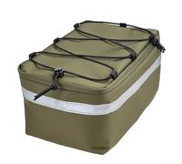 Sac de coffre arrière de vélo avec tissu imperméable, poches latérales, sangle élastique supérieure et éléments réfléchissants pour vélos électriques et vélos (vert)
