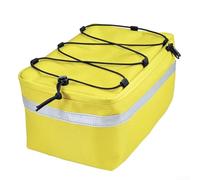 Sac de coffre arrière de vélo avec tissu imperméable, poches latérales, sangle élastique supérieure et éléments réfléchissants pour vélos électriques et vélos (jaune)