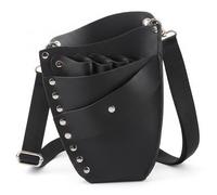 Sac de coiffeur sac à outils de coiffeur professionnel en cuir avec plusieurs poches pour ciseaux barbier tondeuses peignes sangle réglable étui rangement salon portable 6x8 pouces