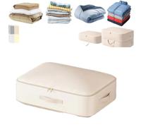 Sac de Compression Ultime sans Aspirateur, Gain de Place pour la Maison, Résistant à l’Humidité, Sac de Rangement sous Vide pour Couettes, Vêtements (BEIGE,54 * 42 * 30)