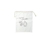 Fackelmann 47065 Sac de Conservation pour oignons et échalottes, Sac de Conservation en Coton, Conservation échalottes et oignons, Coton, Blanc, 28,5 x 22 cm