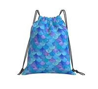Sac De Cordon 36x42cm, Contexte du Poisson Portable Lavable Sac De Yoga À Cordelette, pour Le Sport, Yoga, École, La Maternelle