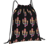 Sac De Cordon Cactus De Style Mexicain Espagnol Réglable Lavable Sac À Cordon De Sport, pour Hommes, Le Sport, Yoga, 36x42cm