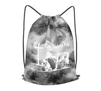 Sac De Cordon Cowboy Chrétien Qui Prie Prie Étanche Pliable Sac À Cordon Serrage, pour Le Sport, Yoga, Anniversaire, 36x42cm