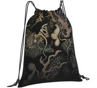 Sac De Cordon Les Dragons Jumeaux Chine Japon Culture Garçons Lavable Sac De Gym, pour Le Sport, Yoga, Natation, 36x42cm