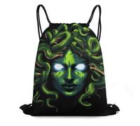 Sac De Cordon, Moderne Sacs À Cordon, Déesse Grecque Serpent Qu-Een Medusa Art Vert, Unisexe Sac De Piscine pour Femme, Homme, Natation, 36X42cm