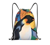 Sac De Cordon, Multifonctionnel Sacs De Sport À Cordon, l'art du Pingouin, Léger Sac De Sports pour Femme, Surf, Homme, 36X42cm