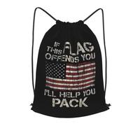 Sac De Cordon Si Ce Drapeau Vous Offense, Je Vous Aiderai À Faire Vos Valises. Lavable Réglable Sac À Dos, pour La Plage, Le Sport, Hommes, 36x42cm