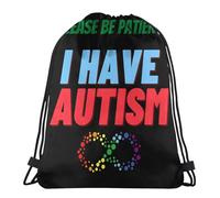 Sac De Cordon s'il Vous Plaît Soyez Patient, Je suis Autiste Garçons Portable Sac À Cordon De Serrage pour Enfants, pour Le Sport, Yoga, La Maternelle, 36x42cm