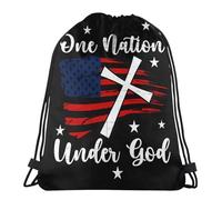 Sac De Cordon Une Nation sous La Bénédiction De Dieu Extérieure Pliable Sac Tissu Cordon, pour Natation, Anniversaire, Femmes, 36x42cm