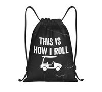 Sac De Cordon Voici Comment Je Roule Voiturette De Golf Amusante Étanche Pliable Sac en Tissu, pour Femmes, École, Hommes, 36x42cm