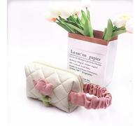 Sac de Cosmétique, Mignon en Velours Côtelet (Petit Blanc crémeux)
