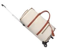 Sac de Costume Pliable, Sac Voyage for vêtements avec roulettes, boîte Chariot d'affaires multifonctionnelle étanche Grande capacité, W nd Luxe pour Voyage roulettes(White)