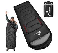 Sac de Couchage 3-4 Saisons - 220 x 84 cm - Imperméable - Léger - pour Le Camping, Les Voyages et Les activités de Plein air - Idéal pour Les Adultes - 1,9 kg