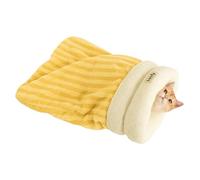 Sac de couchage - 44,3 cm - Pour chaton - Pour chats et petits chiens - Lit en peluche auto-chauffant - Refuge confortable avec polaire douce - Portable - Lavable en machine - Lit d'hiver pour chat