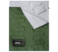 Sac de Couchage Adulte, Ohuhu Sac de Couchage 2 Personnes Sac de Couchage Rectangulaire Camping avec 2 Oreillers pour Tentes Camion Randonnée 2.75kg/3.5kg, 220 * 150cm