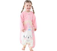 Sac de couchage bébé manches longues avec pieds hiver Swaddle Couverture portable 1-6 ans licorne M