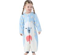 Sac de couchage bébé manches longues avec pieds hiver Swaddle Couverture portable 1-6 ans ours polaire S