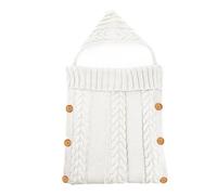 Sac de couchage bébé tricot chariot à trois roues plus velours, 70 * 35cm, blanc