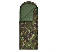 Sac de couchage camouflage avec double fermeture éclair facilement accessible, imperméable, respirant, design quatre saisons, utilisable comme couverture, taille 180 + 30 x 75 cm, sac de transport