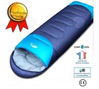 Sac de couchage - CONFO® - Type sarcophage - 1,8 kg - Doublure douce - Couleur bleu moyen
