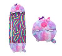 Sac de couchage convertible en coussin, pour enfants, licorne multicolore.