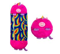 Sac de couchage convertible en coussin, pour enfants, licorne rose.